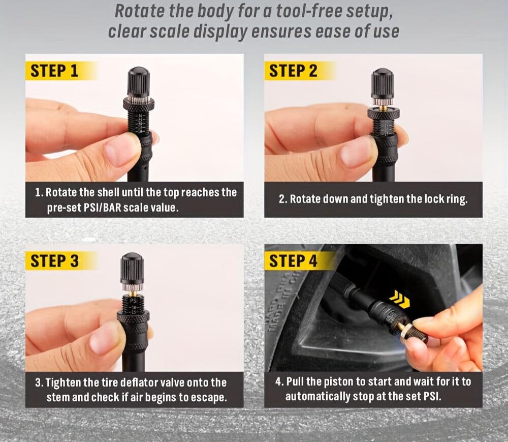 Automatic Tyre Deflator Kit 10-30 PSI