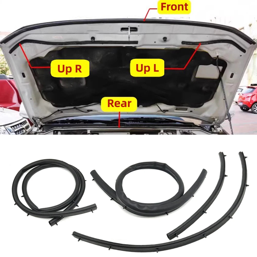 4PC/Set Front Hood Rubber Bonnet Seal Strip. Mitsubishi Pajero Montero Shogun