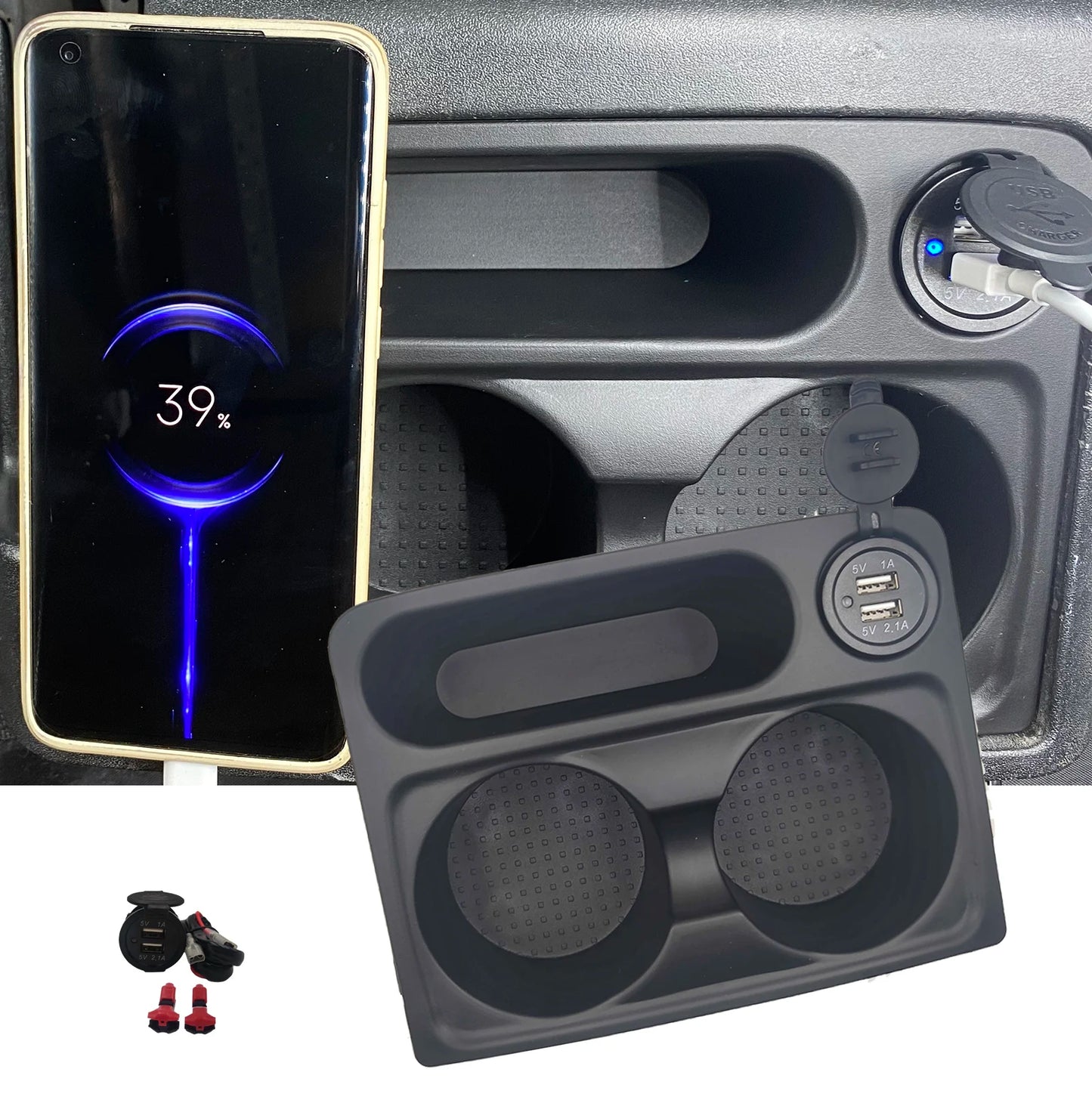 Pajero GEN 3 Deeper Pocket Cup Holder with Dual USB