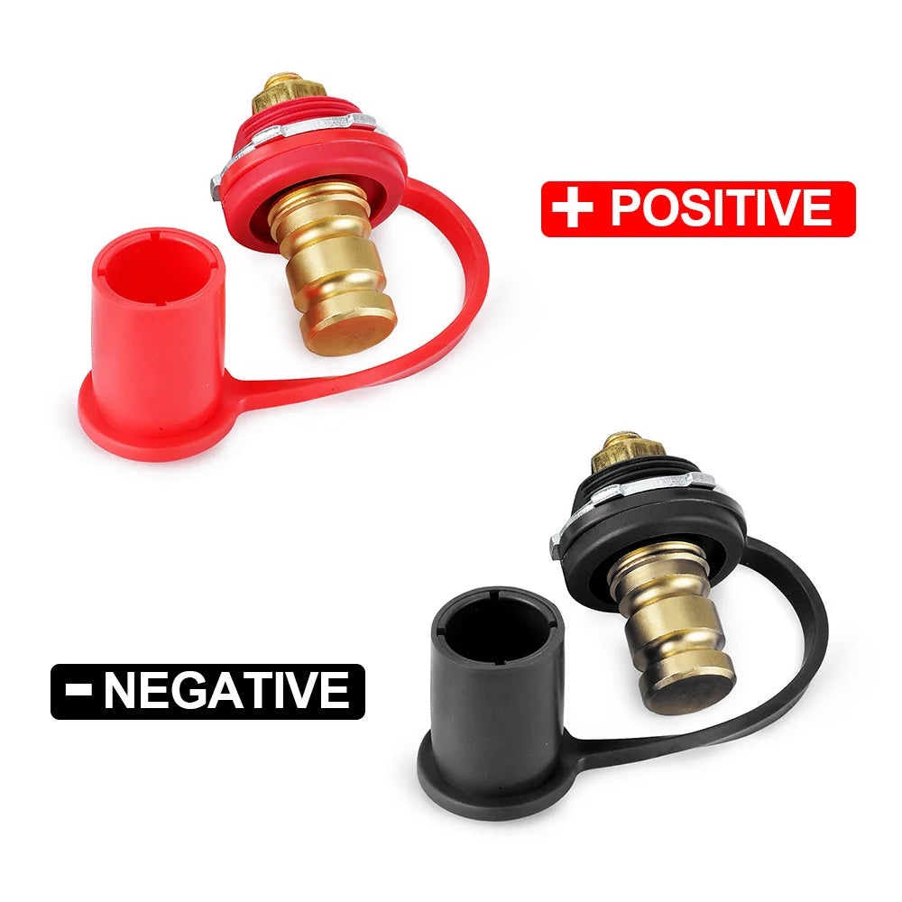 Pair of Universal Battery Charger Post 3/8" Studs Junction Posts 250A 12V DC Premium Remote Battery Terminals