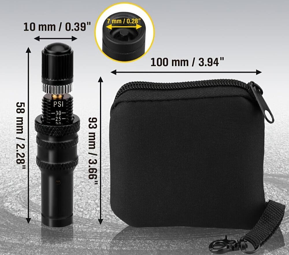 Automatic Tyre Deflator Kit 10-30 PSI, Offroad Tyre Pressure Regulator with Storage Pouch, Precise Measurement,