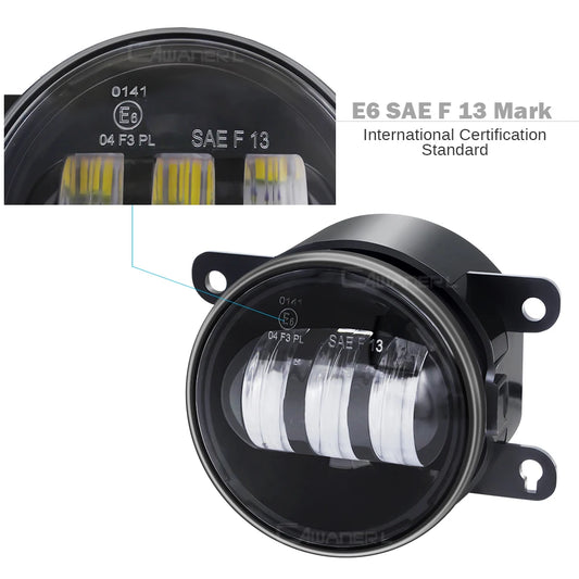 2 x LED Fog Light 30W 6000LM  DRL Fog lights For Mitsubishi Pajero