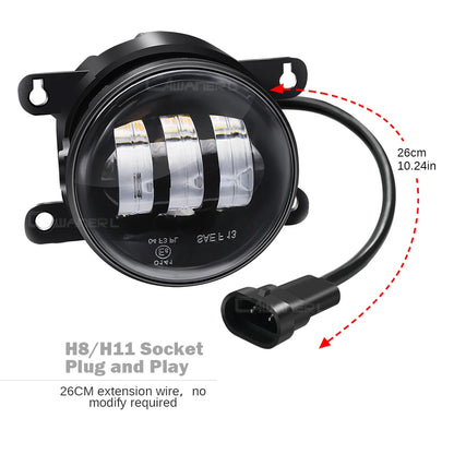 2 x LED Fog Light 30W 6000LM  DRL Fog lights For Mitsubishi Pajero