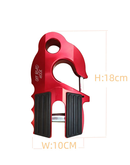 Flat Winch Shackle Recovery Hook 18,000LB w/Iron Pin & Rubber Guard Universal Fit