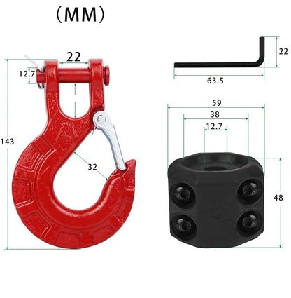 16Ton 35000lbs 3/8” forged hook with rubber stopper for 12000lbs winch