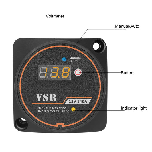 12V Digital Display Smart Dual Battery Isolator