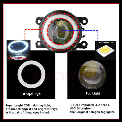 2in1 Fog Light + Daytime Running Light for Mitsubishi Pajero Fog light Assembly DRL H11