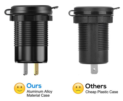 12V/24V USB C Car Charger Socket Waterproof USB Fast Charging Socket